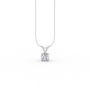 Round Cut Moissanite Solitaire Pendant 14K Gold Plated